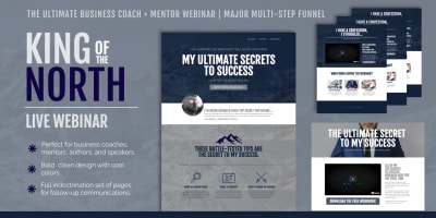 "KING OF THE NORTH" - Robust Live Webinar Funnel With Full Indoctrination Set