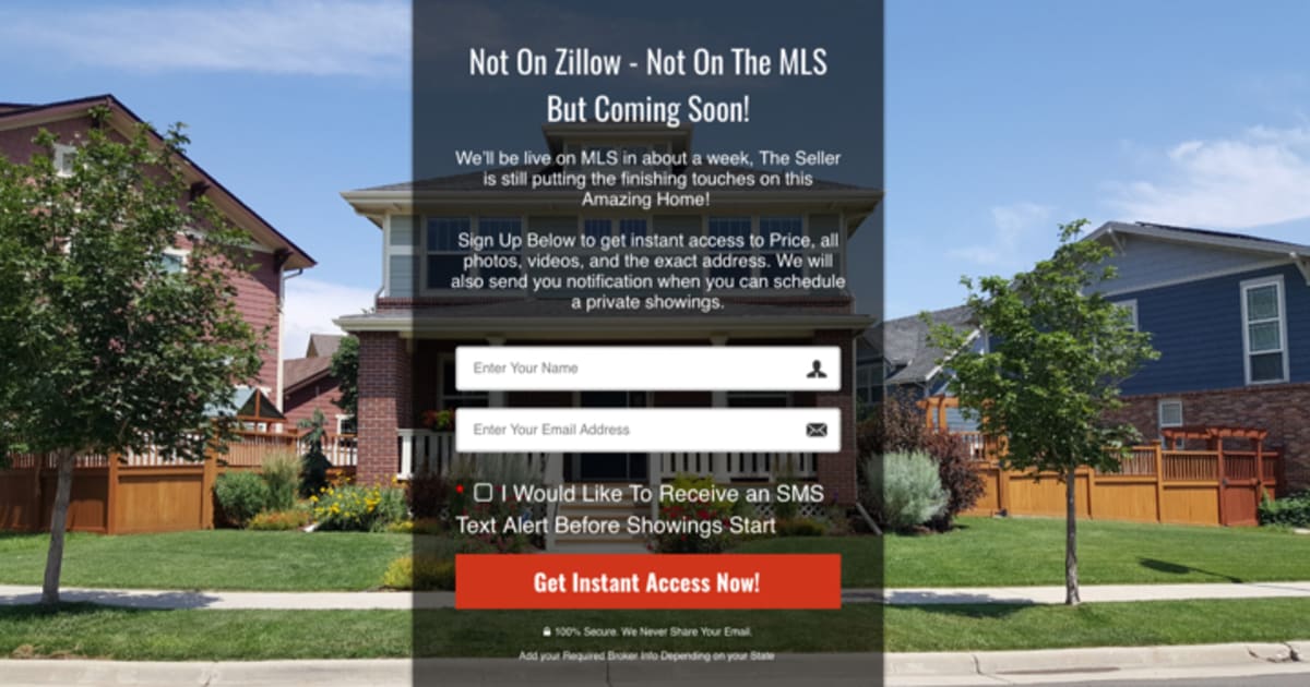 Real Estate-Home Not on the Market Yet-Buyer Lead Gen