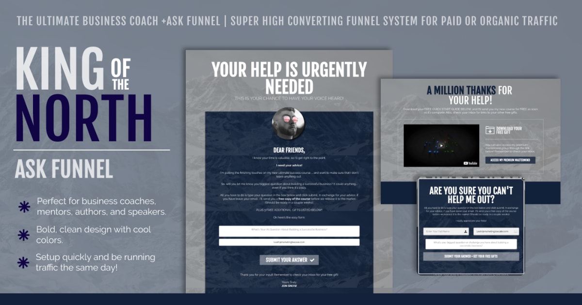  The Perfect Funnel for Coaches, Mentors and Entrepreneurs [ASK FUNNEL] "KING OF THE NORTH SERIES"