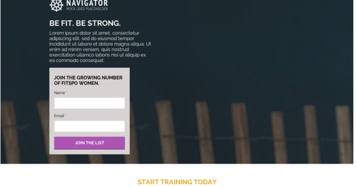 Optin - Fitness / Personal Trainer / Health Coach - Unbounce Hack - By InVert Inc
