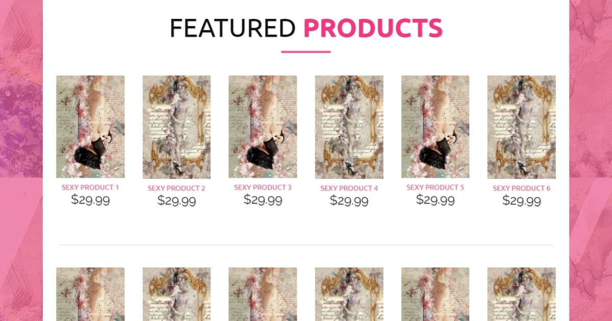 Ecommerce / Sales Page / Optin - Pink & White Shop Template 2