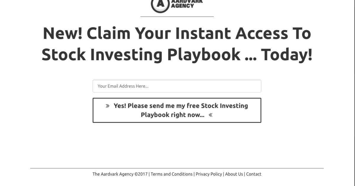 Aardvark Agency Squeeze Page Funnel