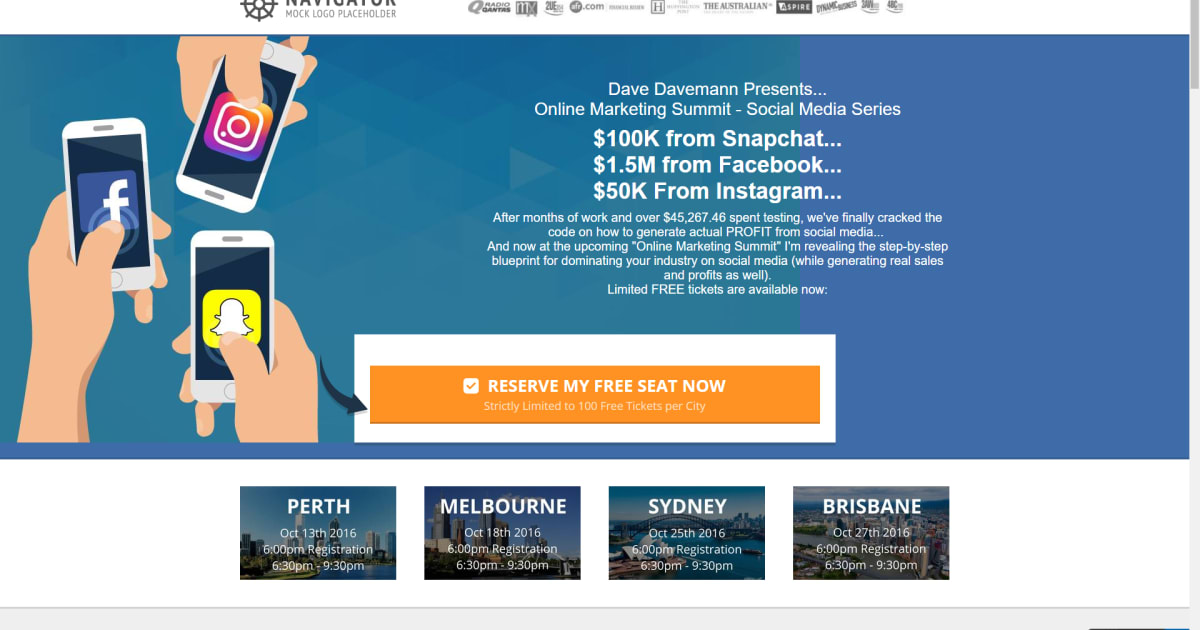 Sell Out Multi Event Summit Squeeze Funnel with Self Liquidating OTO