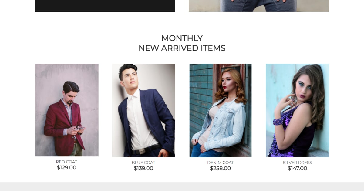 Clothing & Fashion / Sales Page / E-commerce / Landing Page - Clothing Template 1