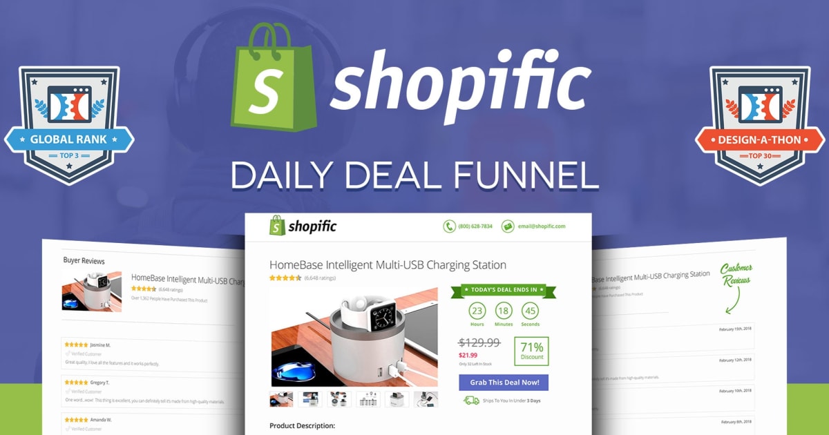 The Shopify Daily Deal Funnel **BONUS** 3 Proven Email Sequences Included!!!