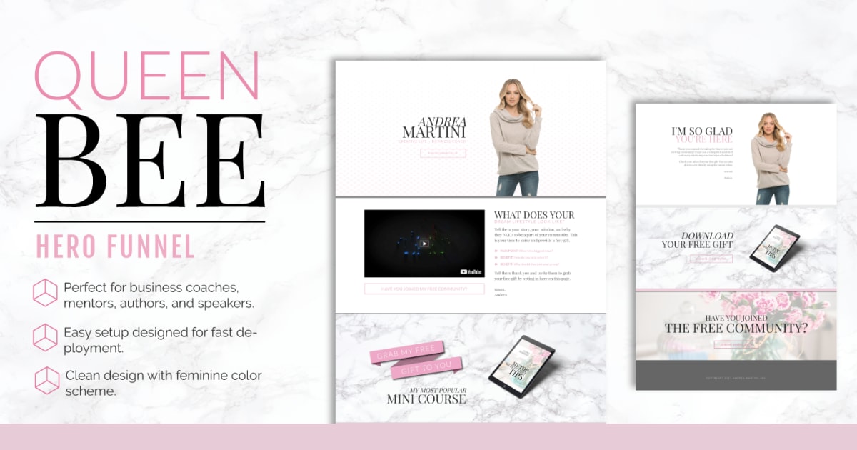 "QUEEN BEE SERIES" The Perfect Funnel for Female Business Owners [HERO FUNNEL] 