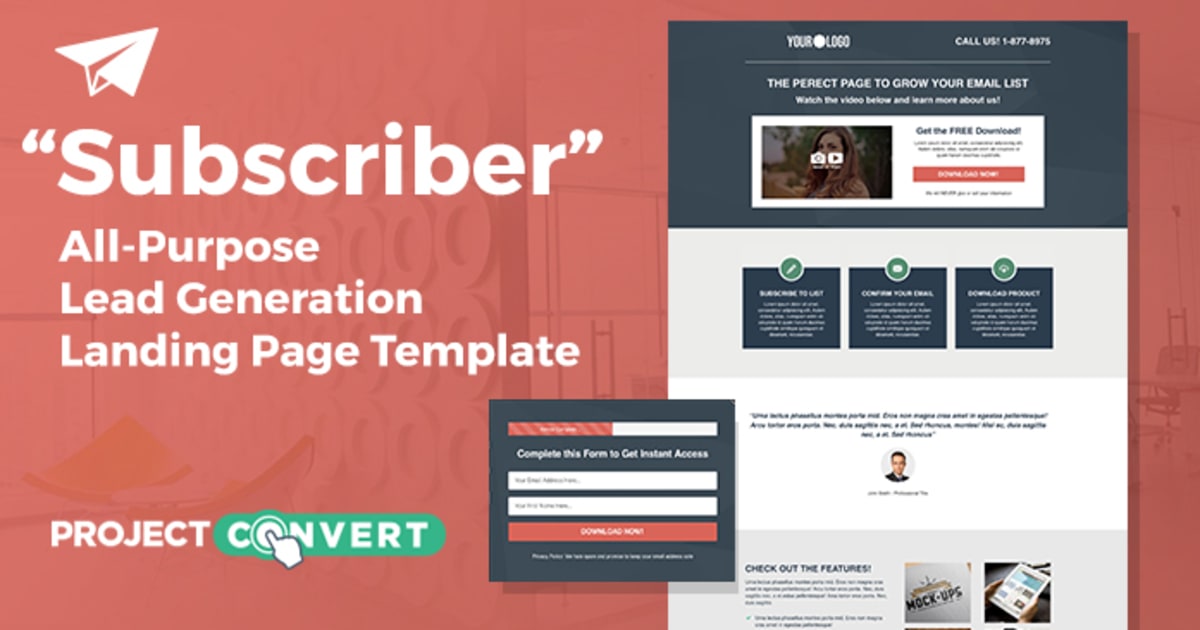 Subscriber - All-Purpose Lead Generation Landing Page Template