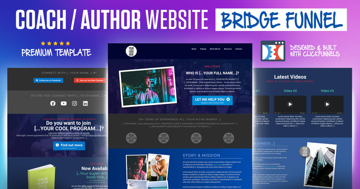 PREMIUM Coach/Author Website & Bridge Funnel + *BONUSES*