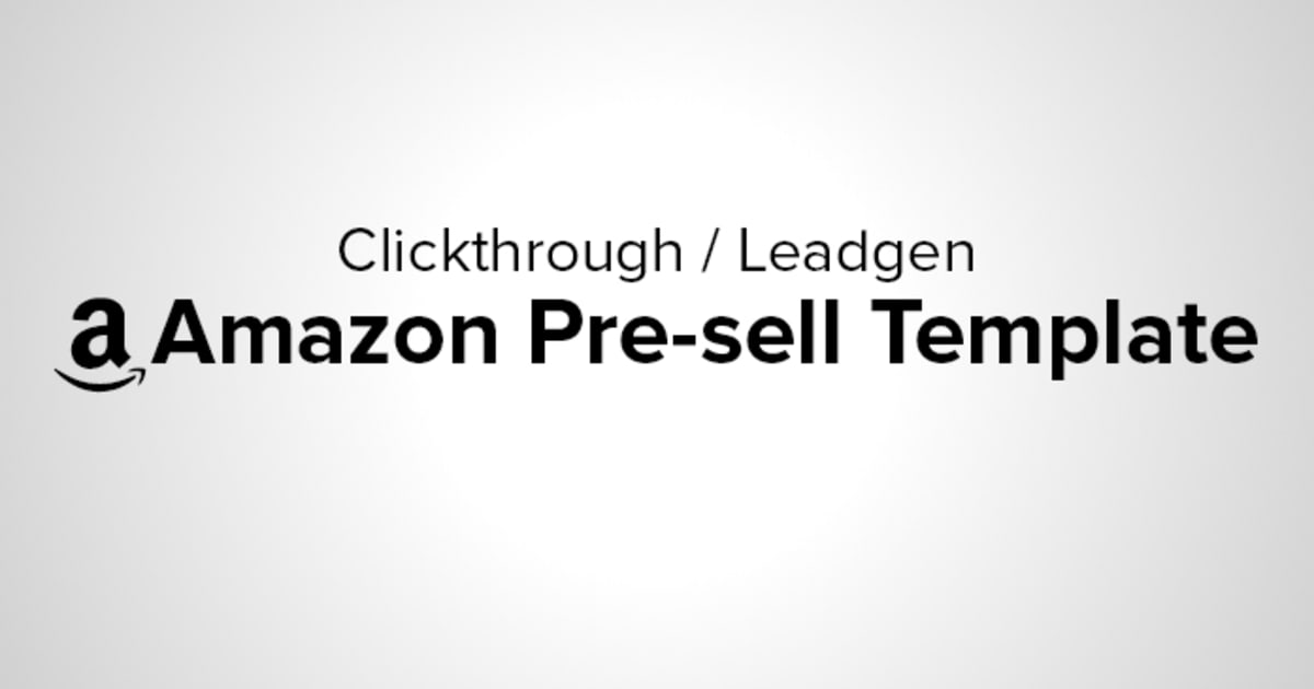 Amazon Pre-sell Page