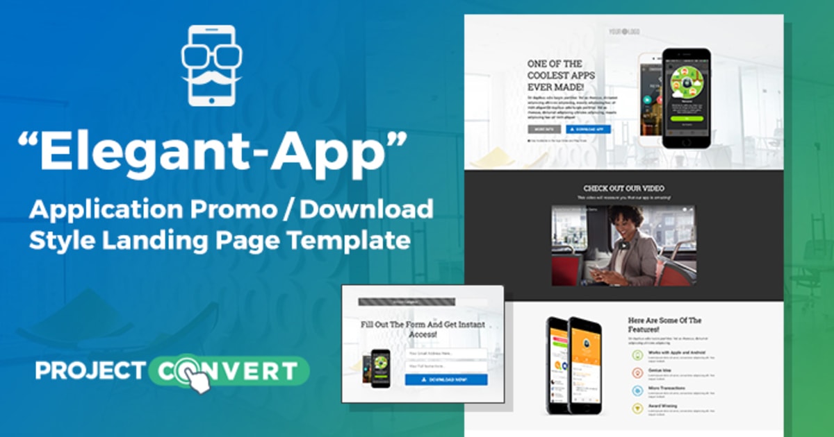 Elegant-App - Application Promo / Download Style Landing Page Template