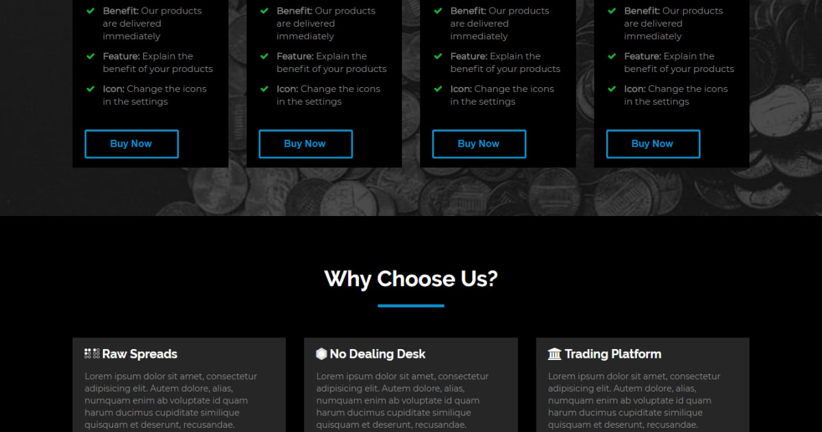 Cryptocurrency / Sales Page / Landing Page - Cryptocurrency Dark Template 01