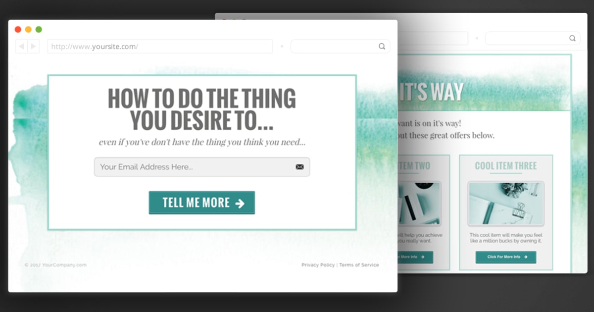 2-Page Squeeze Funnel w/Watercolor Design