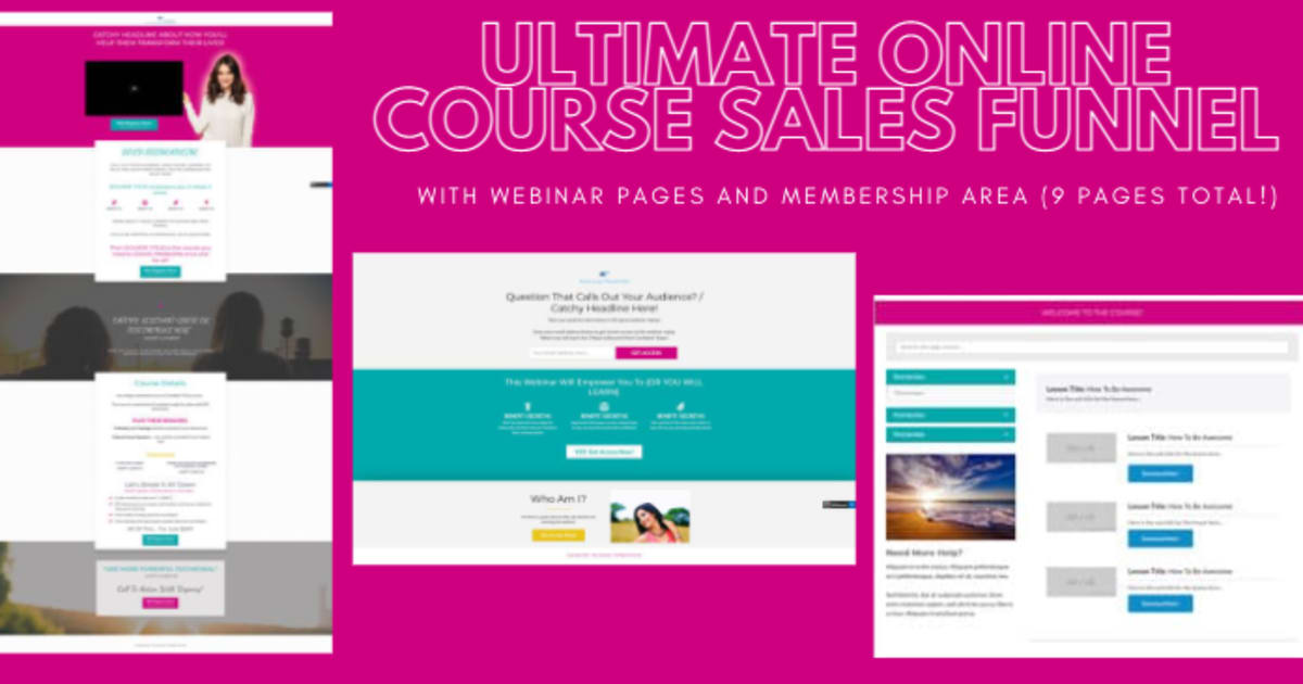 Ultimate Online Course Sales Funnel w/Membership and Webinar