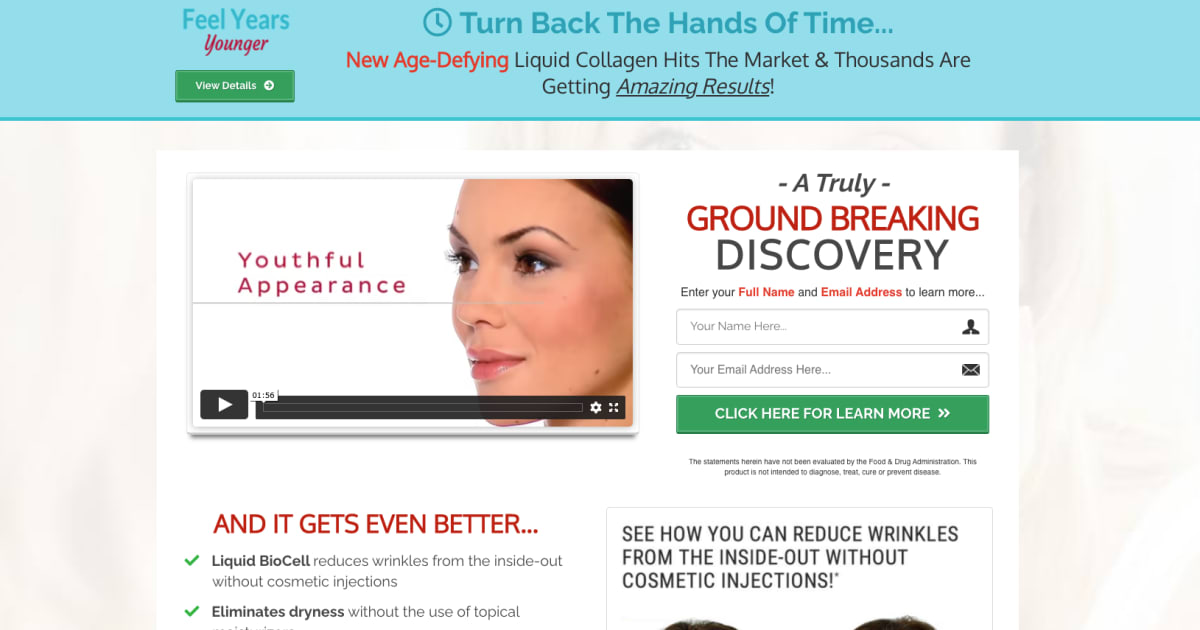 Anti Aging - Modere Affiliate Referral Bridge Page Funnel