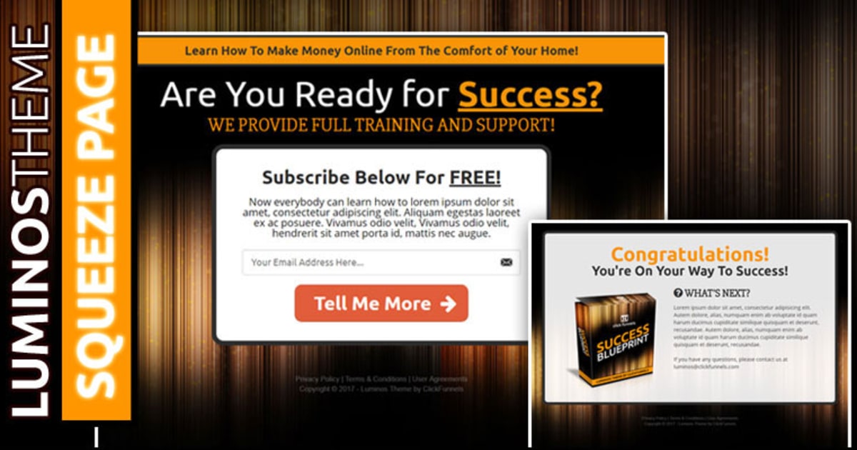 LUMINOS | Squeeze Page Funnel