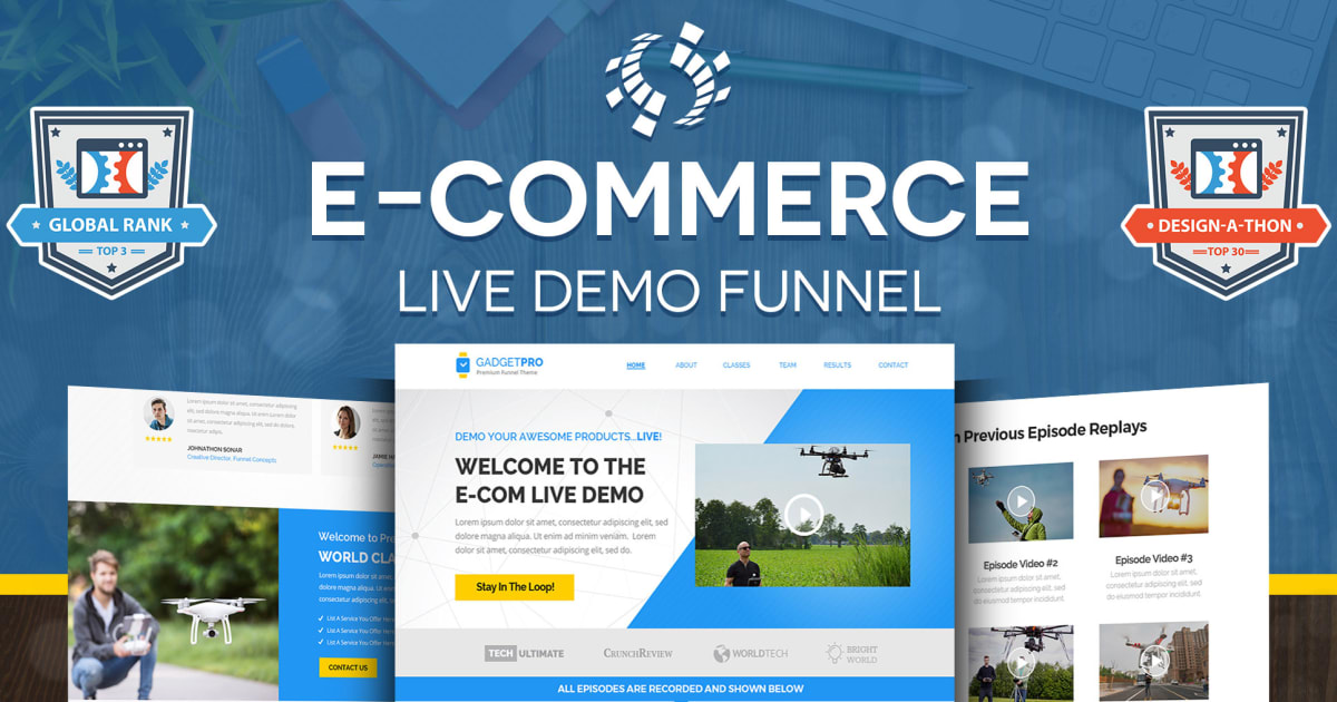 eCommerce Live Demo Funnel **BONUS** 2 Proven Email Sequences Included!