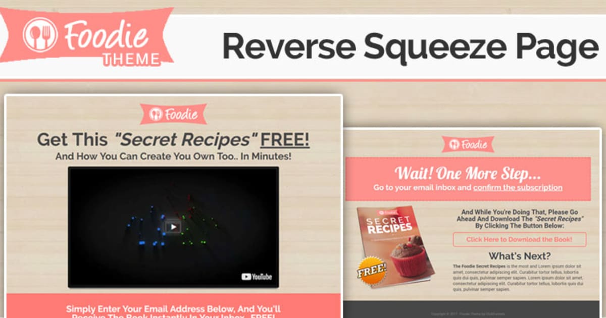 FOODIE | Reverse Squeeze Page Funnel