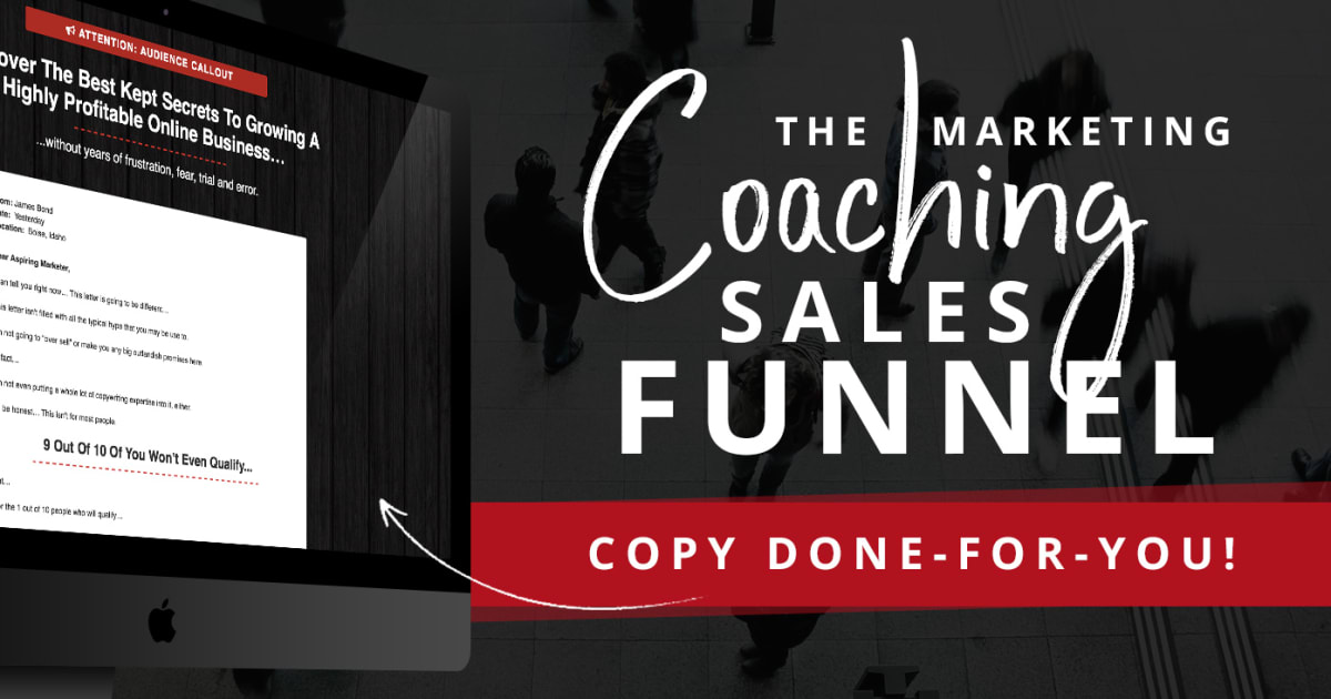 Marketing Program/Course Sales Funnel + Sales Letter DONE FOR YOU!