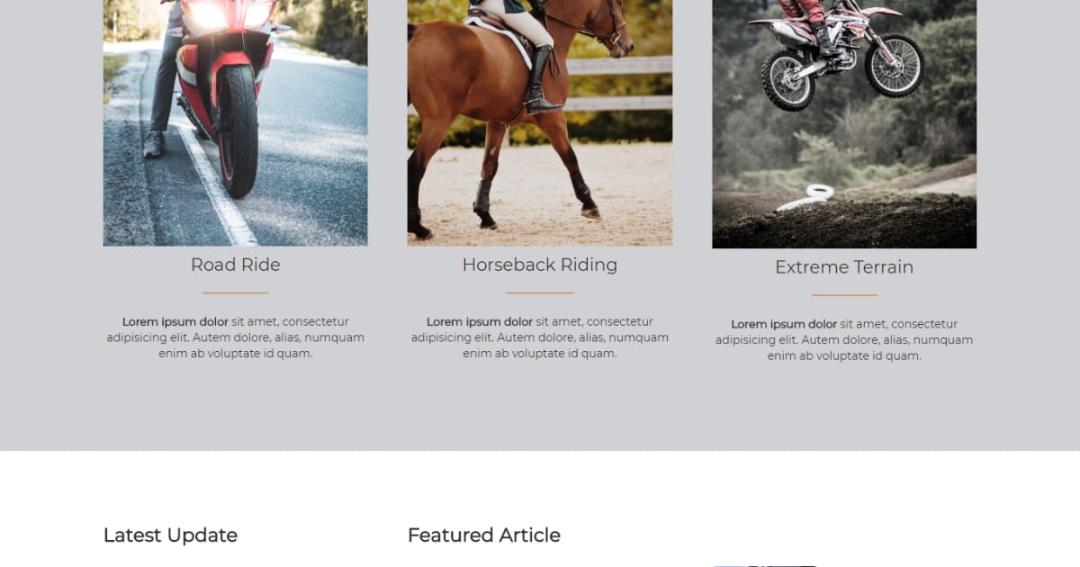 Ecommerce / Sports / Landing Page - Rider Template 01