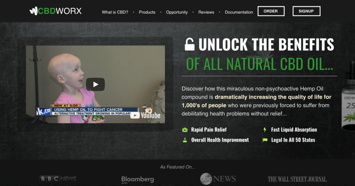 CBDworx Hemp Oil MLM Network Marketing Optin & Sales Page Funnel