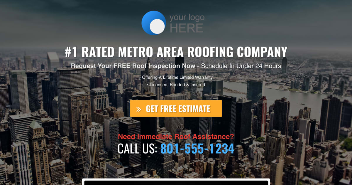 Commercial Roofing Contractor Lead Generation Optin Funnel