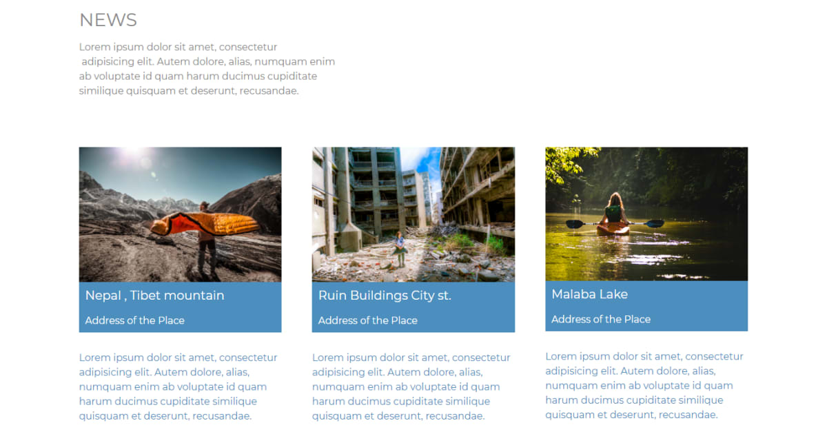 Travel / Adventure / Sports /  Landing Page - Sport / Adventure Template 01