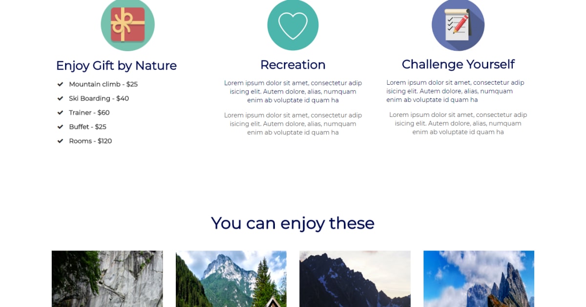 Ecommerce / Sports / Landing Page - Mountain Sports Template 01