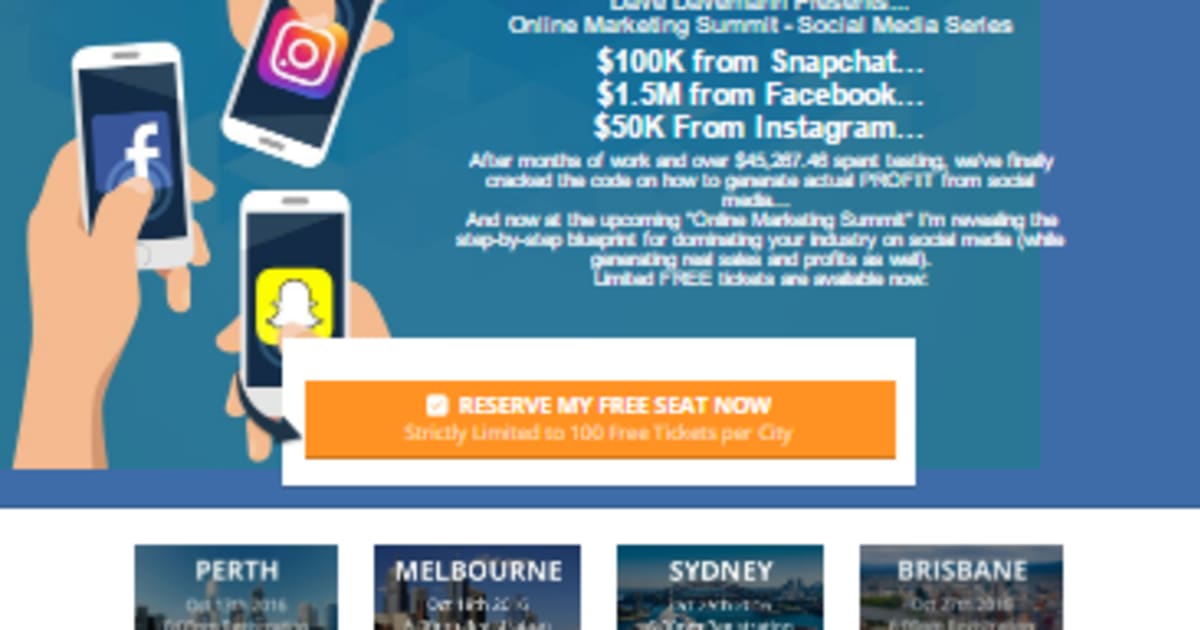 Ultimate Sell Out Event Summit Optin Landing Page - Free Ticket, Multi-Event Compatible