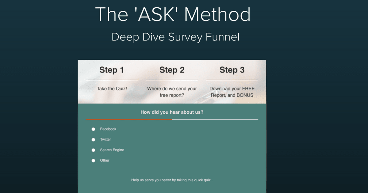 ASK Method Opt In Funnel