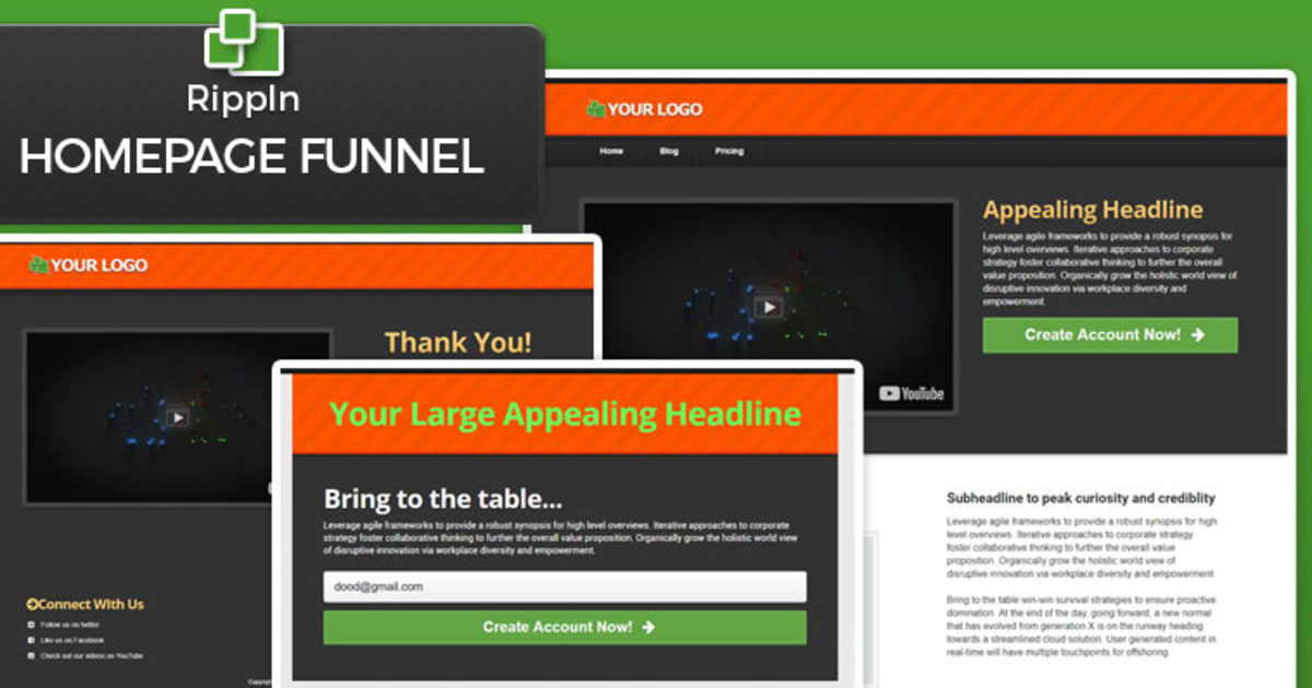 Rippln - Homepage Funnel