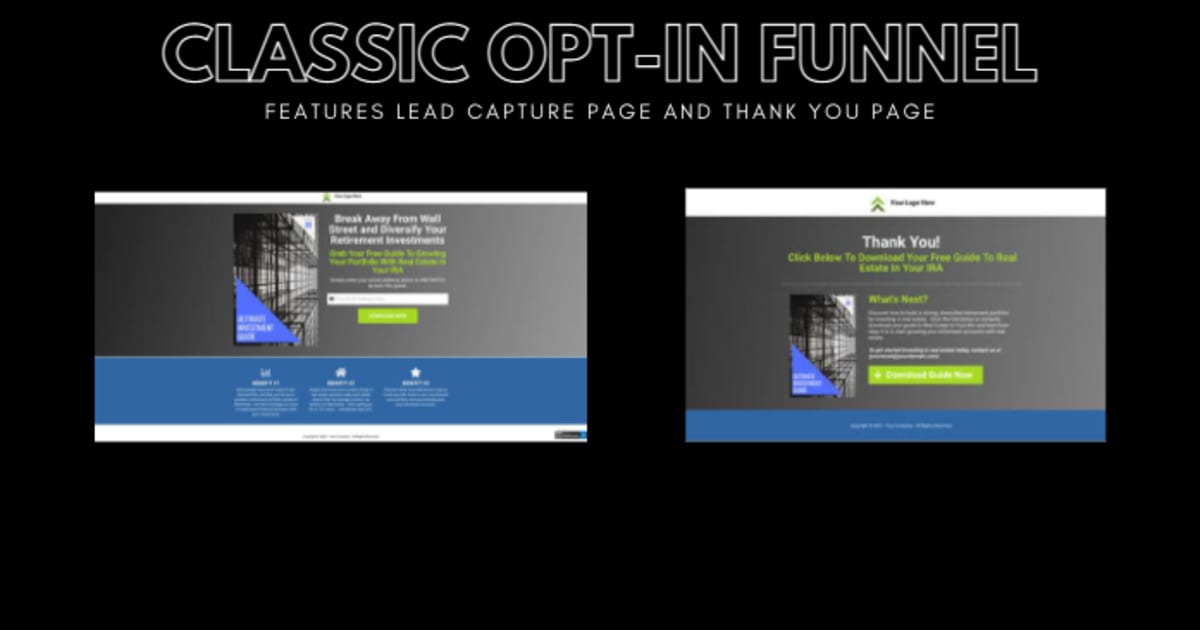 Classic Lead Magnet / Free Ebook Opt-In Funnel