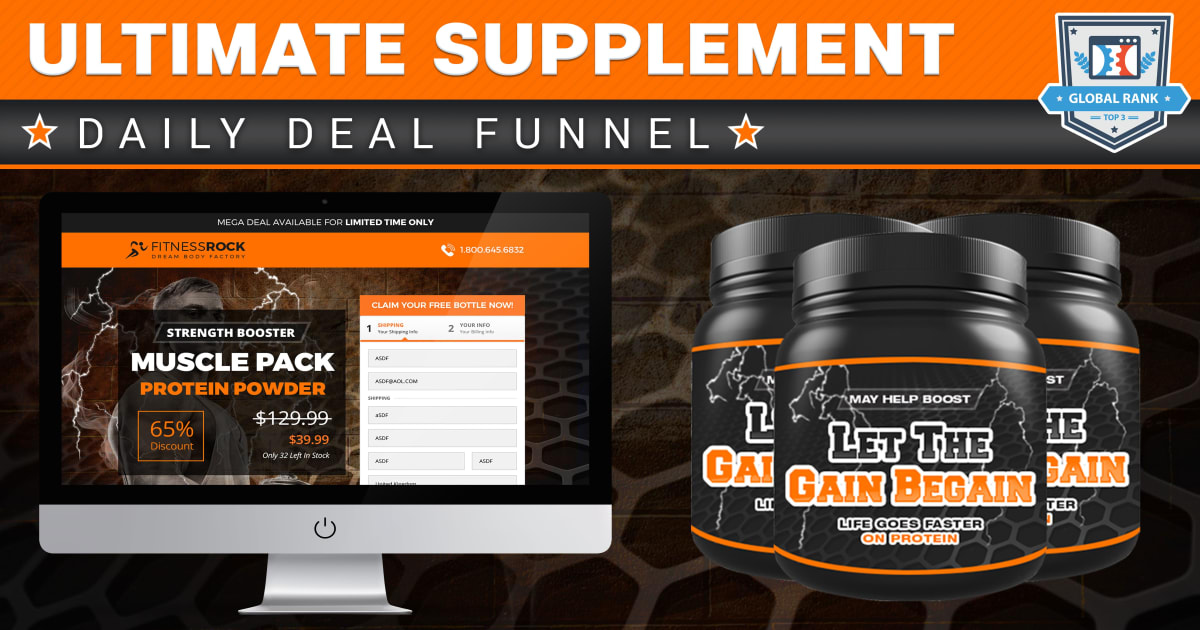 Top Converting Fitness/Supplement Daily Deal Funnel **BONUS** 3 Proven Email Sequences Included!!!