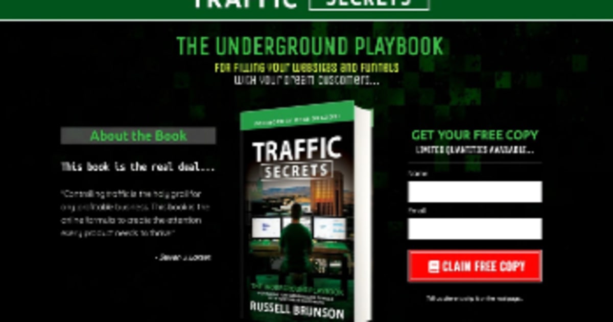New Traffic Secrets Affiliate Bridge Page Optin Funnel [LEAD GENERATION]