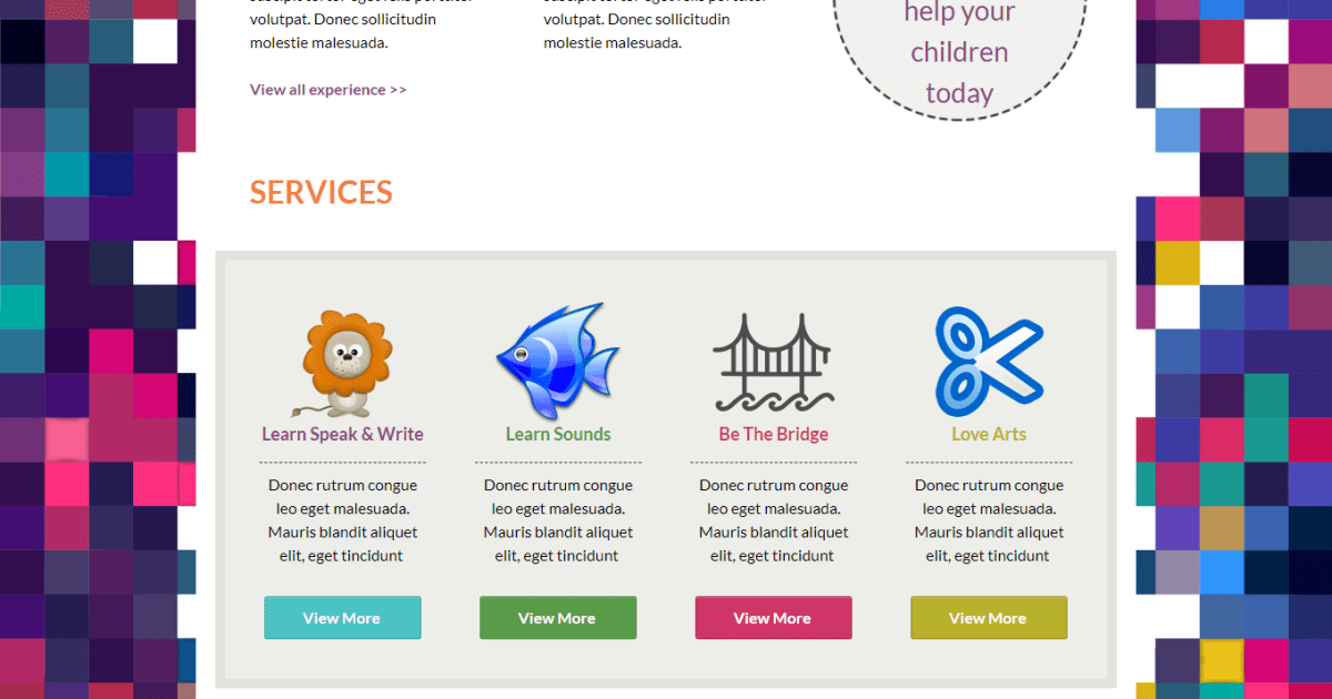 Educational Product / Landing Page - Child Care Template 2