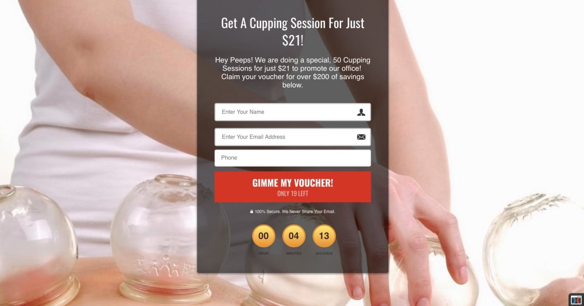 Acupuncture Clinic Discount Funnel - Cupping 