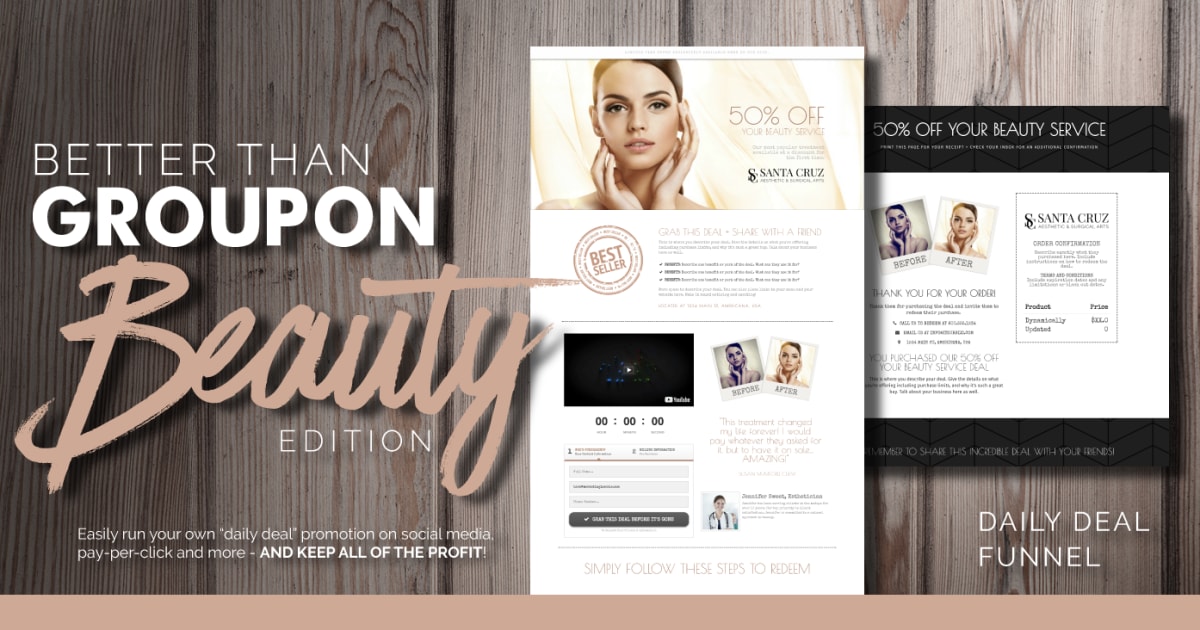 "Better Than Groupon Series" - Classic Beauty Promotion Funnel