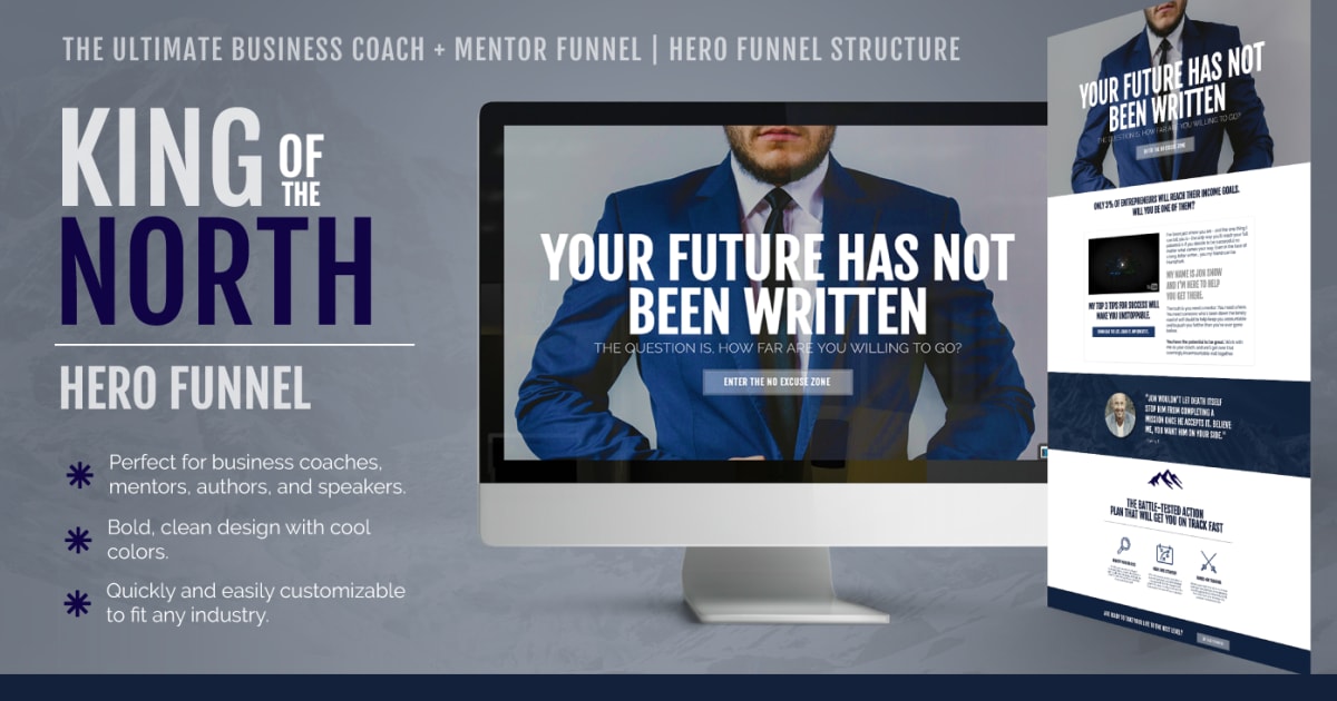 Ultimate Funnel for Coaches, Consultants and Influencers [HERO FUNNEL+VSL] "KING OF THE NORTH SERIES"