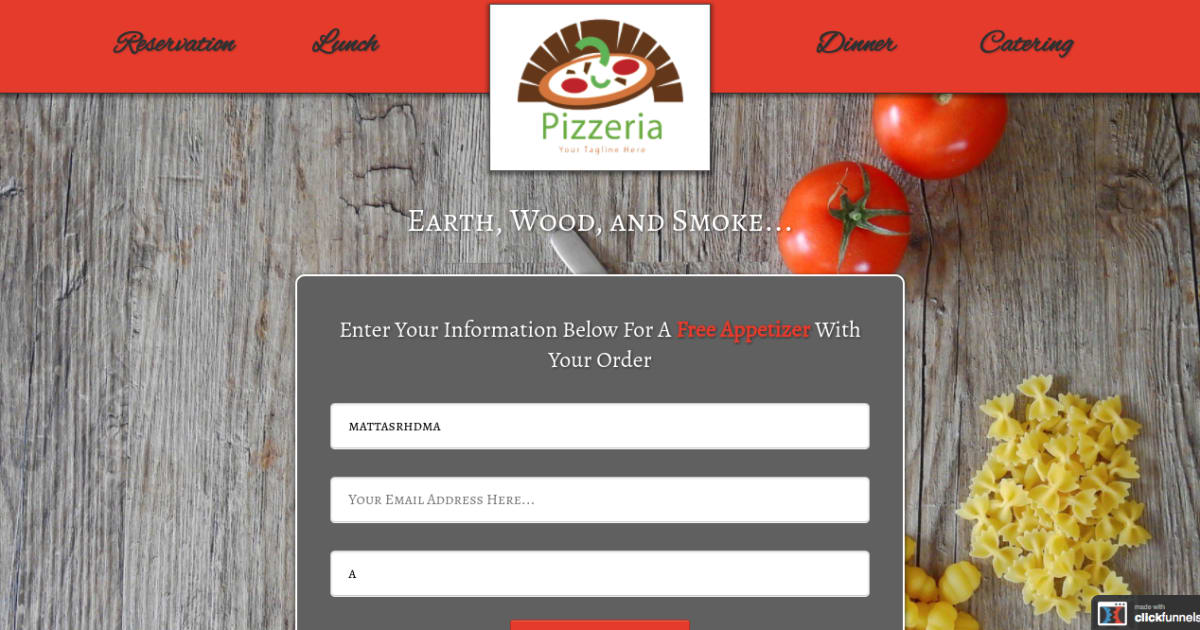 **High Converting** Pizza restaurant food business Funnel