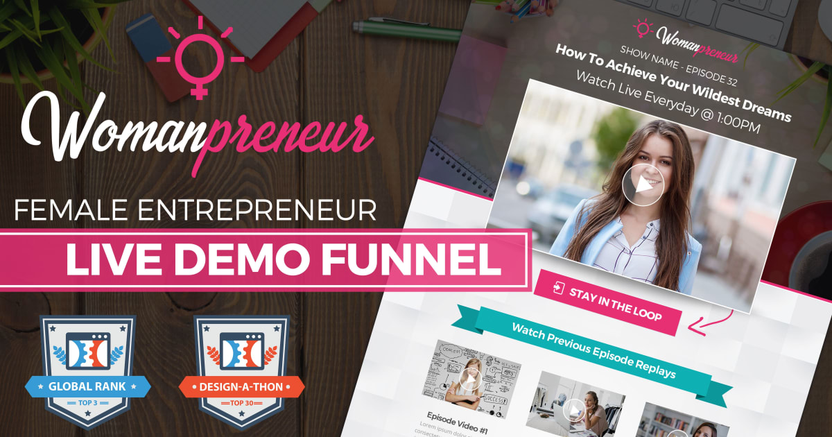 Womanpreneur Live Demo Funnel **BONUS** 2 Proven Email Sequences Included!