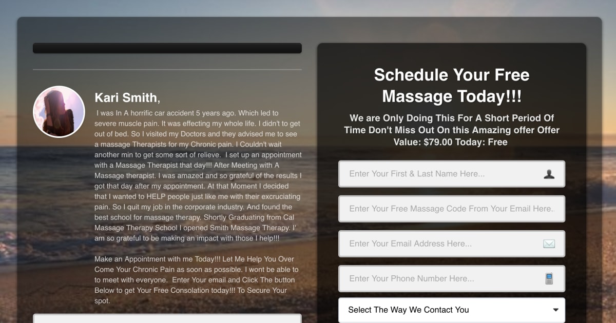 Free Massage Sales Funnel 
