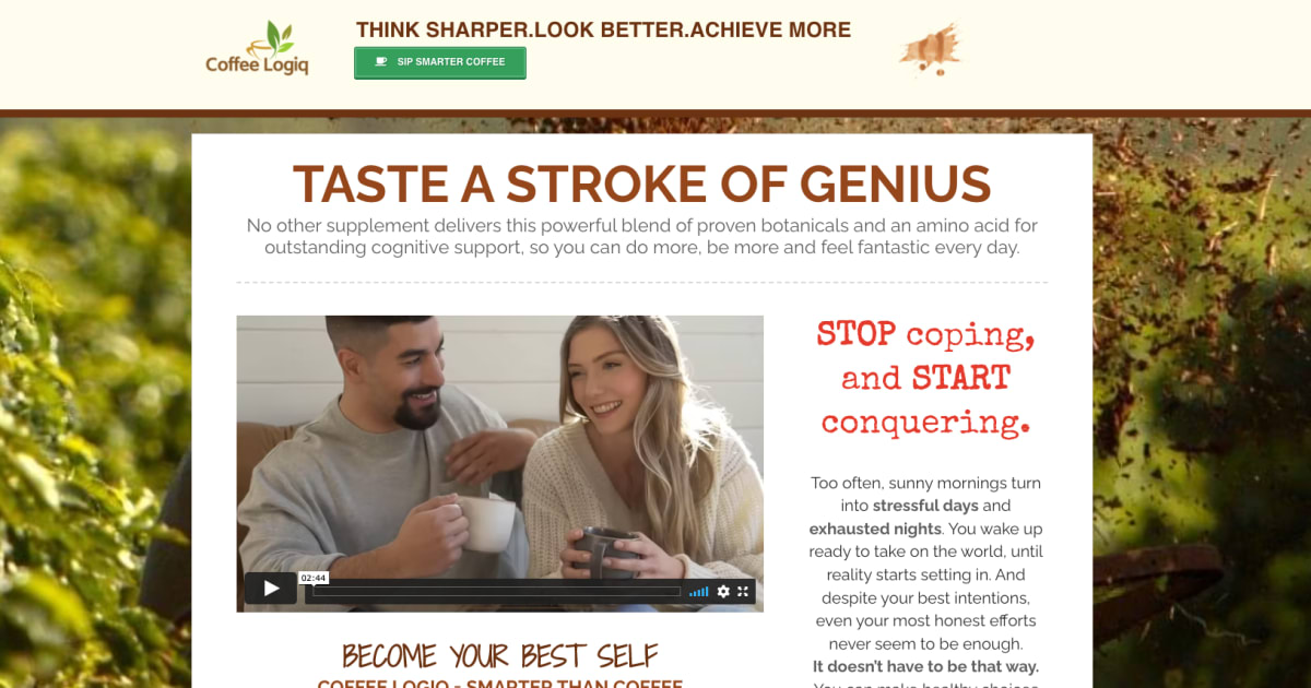 Coffee Logiq - Modere Affiliate Referral Bridge Page Funnel