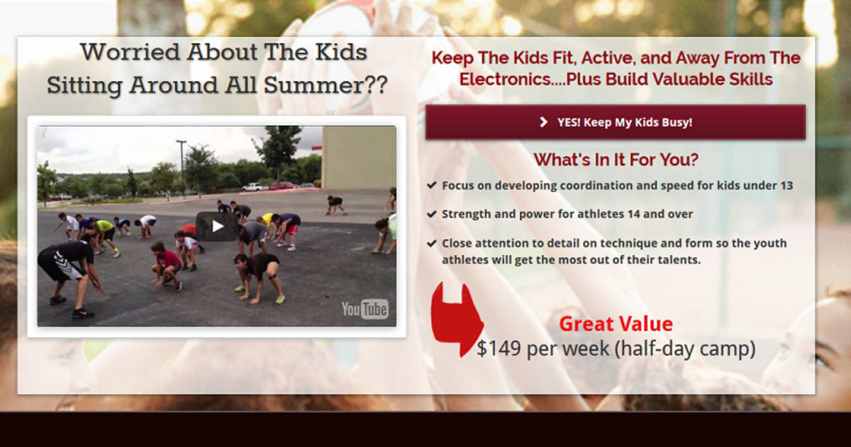 Summer Camp Template Sales Page with Videos