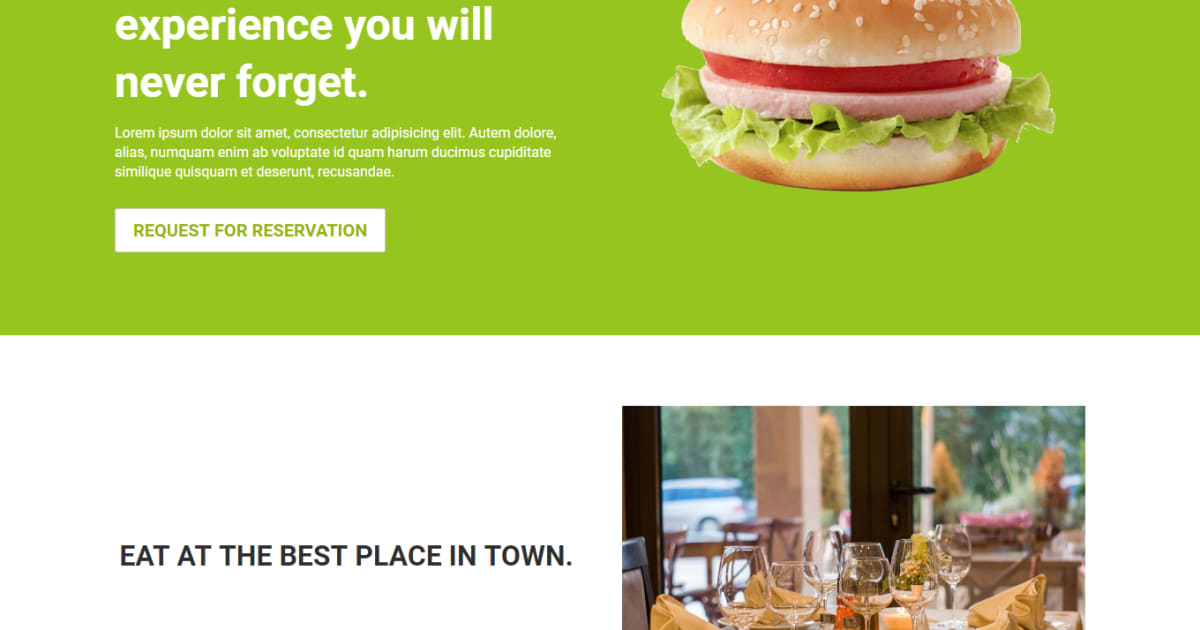 Food / Restaurant / Landing Page - Food & Restaurant Template 3