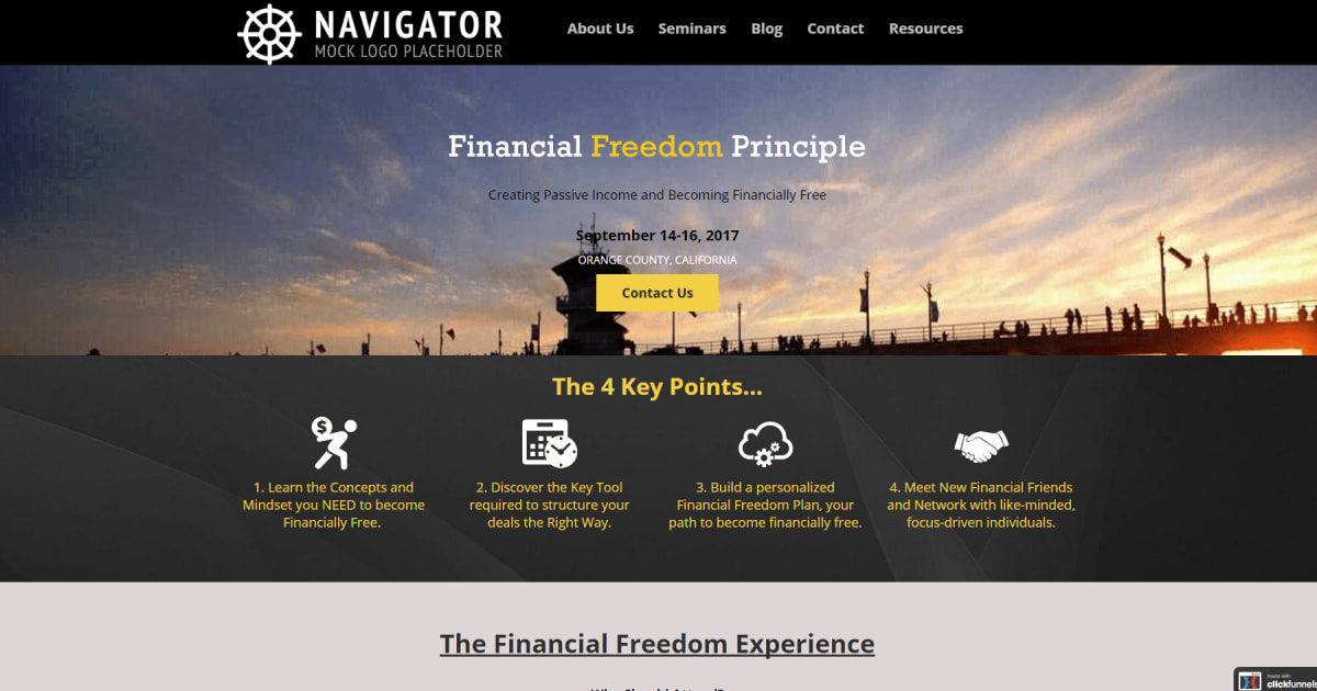Live Financial Event Funnel