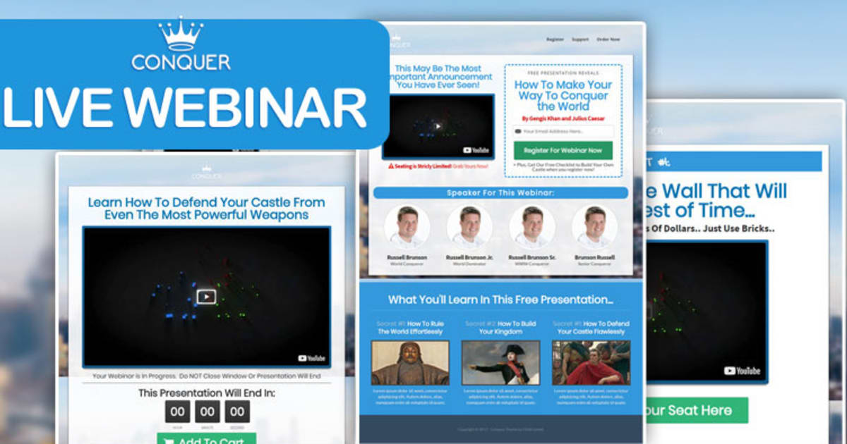 CONQUER | Live Webinar Funnel