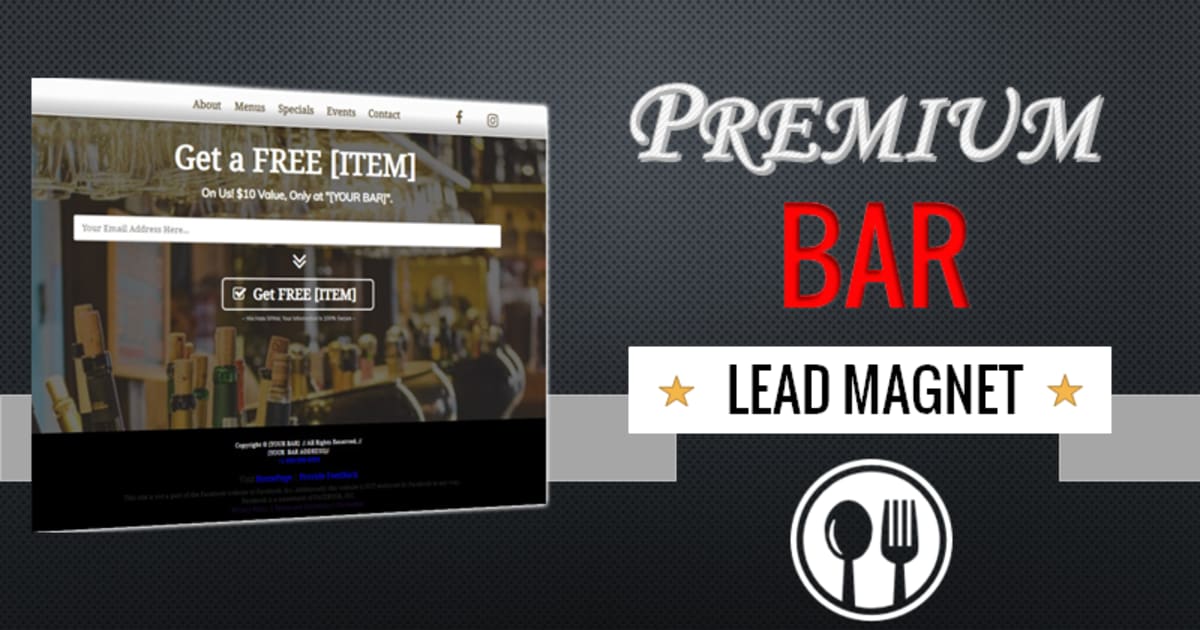 Bar Lead Magnet Funnel **BONUS** 5 Step Email Sequence!