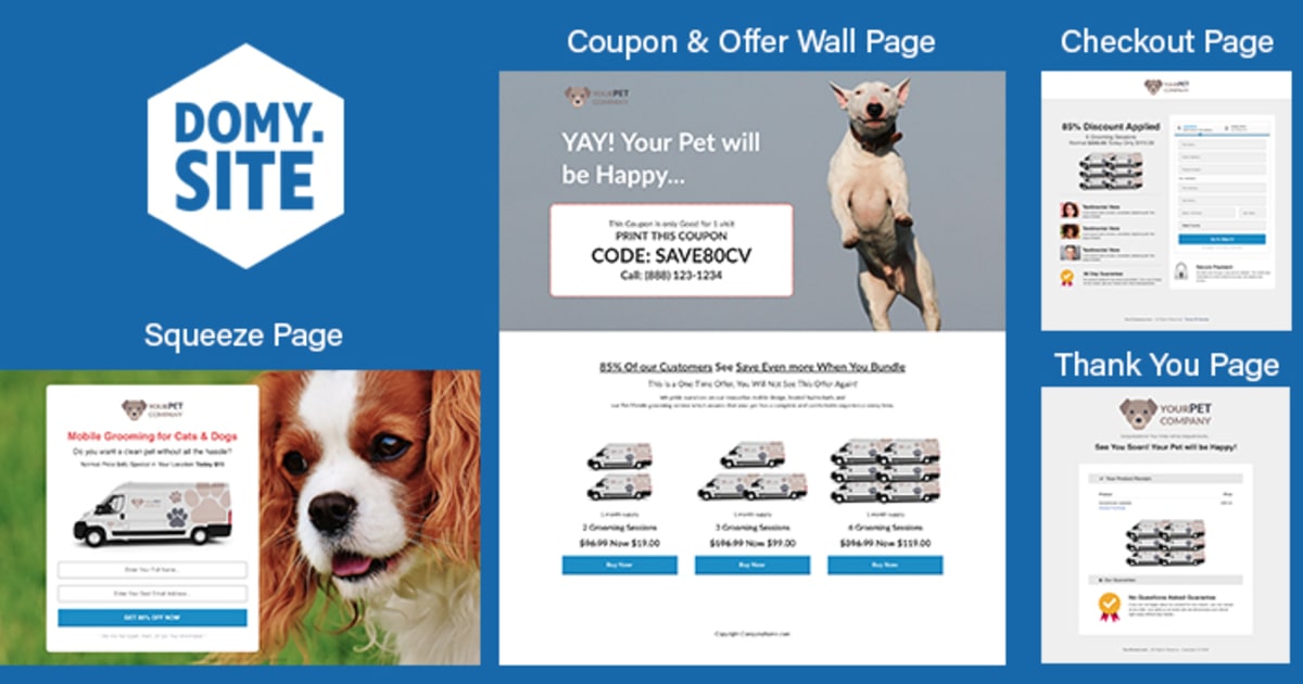 Dog Groomer Squeeze Funnel by FunnelsHelper.com