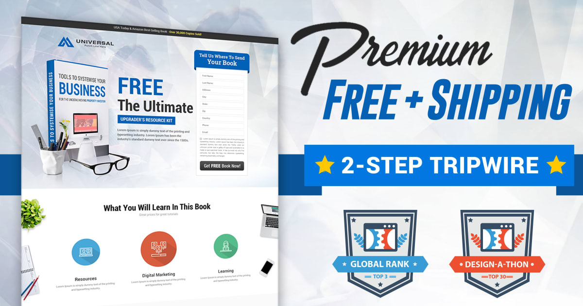 Premium FREE + SHIPPING Tripwire Funnel **BONUS** 3 Proven Multi-Step Email Sequences!