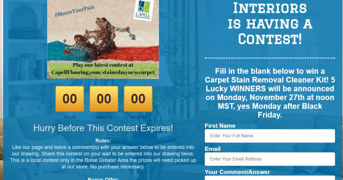 It Took Me ___ Months To Stain My Carpet - Lead Generation