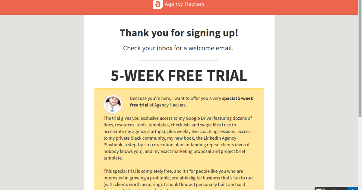 Blog Optin Thank You Page + Trip Wire Offer